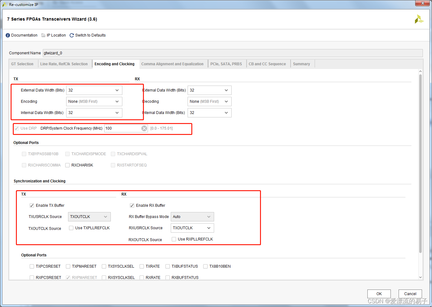 Xilinx IP core serdes simulation and use for GTX