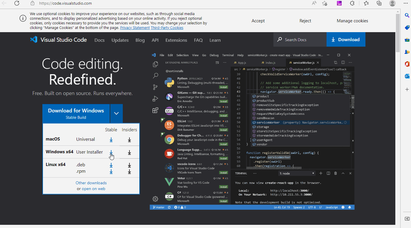 vscode official download too slow solution