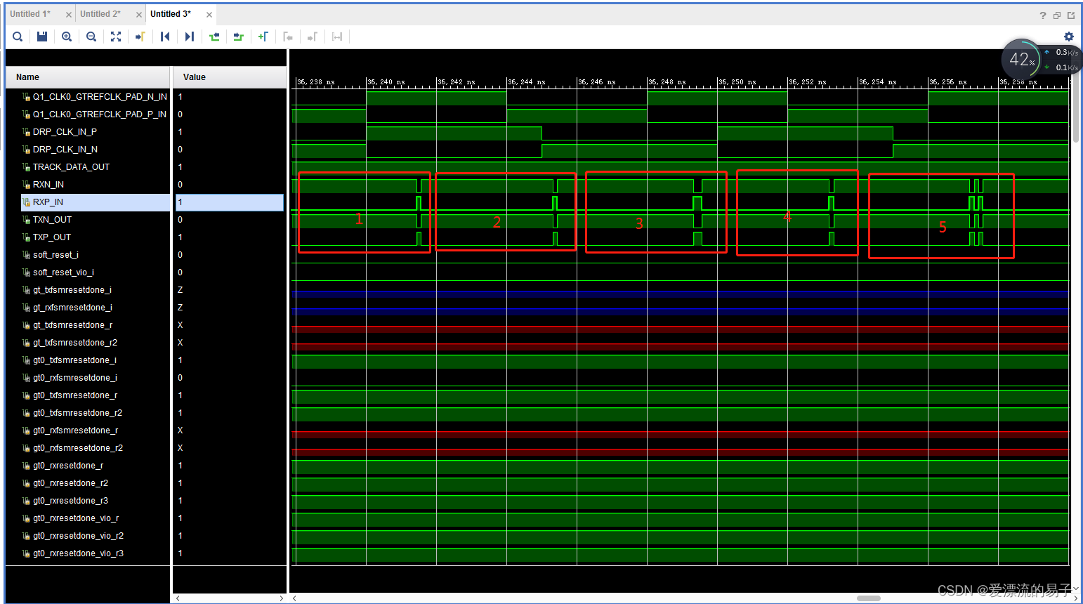 Xilinx IP core serdes simulation and use for GTX